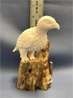 Eagle fossilized ivory base of tusk by Pelowook, o
