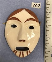 Ayek ivory mask 3.5"  with stress crack can be see