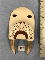Mask by Ayek 5.5" tall walrus with fossilized walr
