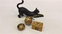3 Wood Boxes, Decorative Cat