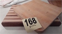TWO WOODEN CUTTING BOARDS