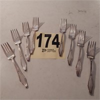 EIGHT HOLMES AND EDWARDS DESSERT FORKS