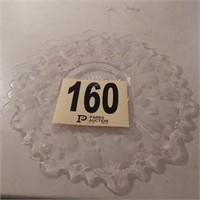 ETCHED GLASS PLATE WITH SCALLOPED EDGE 11"