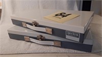 TWO METAL SLIDE STORAGE BOXES BY SMITH VICTOR