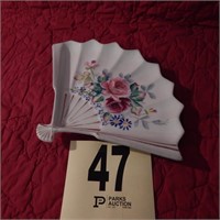 HAND-PAINTED FAN DISH MADE IN JAPAN 10 IN