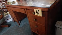VINTAGE WOODEN DESK 8 DRAWER  DOVE TAIL JOINERY