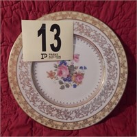 TRANSLUCENT CHINA PLATE WITH GOLD ACCENTS 10 IN