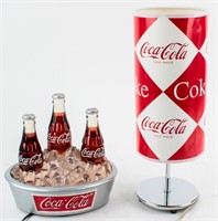Lot Coca-Cola Coke Lamp & Lighted Ice Water Bucket