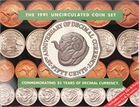 1991 AUSTRALIAN UNC COIN SET HONORING 25 YEARS