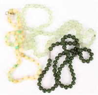 BEADED JADE NECKLACES - LOT OF 3