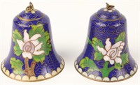 LOT OF 2 CLOISONNE BELLS