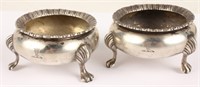 LOT OF TWO ENGLISH STERLING SILVER SALT CELLARS