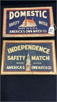 2 Very Lg. Wood Safety Match Boxes w/ Matches-