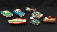 Lot of 7 Sm. Tin Toys Including Sm. Wind Up