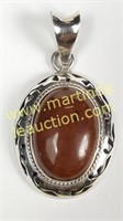 Sterling Silver Brown Stone Pendant