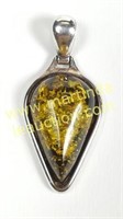 Sterling Silver Russian Amber Pendant