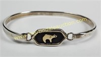 Sterling Silver & 14k Gold Bear Bracelet