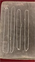 set of four sterling silver chains