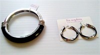 Lia Sophia Black & Silver Bracelet with Matching