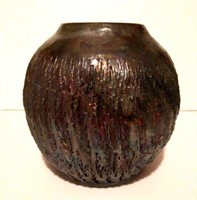 Textured Raku Bowl/ Wheel Thrown by local potter