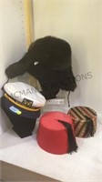 COLLECTION OF 2 FEZ HATS, 1 NAVY, 1 FUR