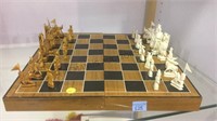 CHESS SET WITH BONE CHESS PIECES
