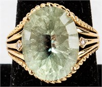 Jewelry 14kt Yellow Gold Green Amethyst Ring