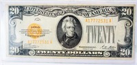Coin 1928 $20 Gold Certificate Yellow Seal