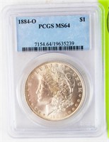 Coin 1884-O  Morgan Silver Dollar PCGS MS64
