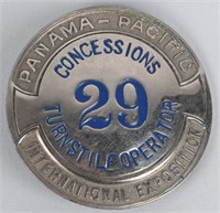 PANAMA PACIFIC CONCESSIONS BADGE