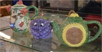 Three Ceramic Teapots