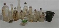 Bottle collection & heavy brass container