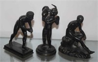 Three Small Bronze Statues