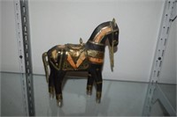 Vtg Horse Figurine w/ Bone Inlay