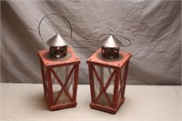 Pair of Outdoor Tealight Lanterns