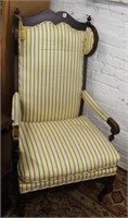 Striped Wing Back Chair