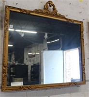 Antique gilt Mirror w/ floral crest