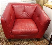 Natuzzi Vintage Red Leather Chair