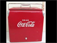 NICE COCA COLA COOLER WITH UNUSUAL TRAY ATTACHMENT