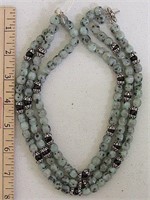 NICE THREE STRAND NECKLACE WITH STERLING SPACERS