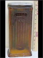 ANTIQUE AMBER GLASS MAIL BOX
