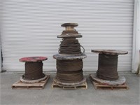 (Qty - 5) Partial Spools of Braided Steel Cable-
