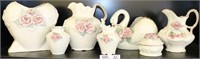 7 pc Vintage Rose Ceramic Pieces