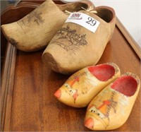 2 Pair Wooden Shoes
