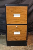 Black & Woodgrain 2 Drawer File Cabinet