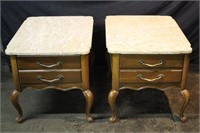 Set of Bassett Accent/End Tables w/ W&Z Marble Top