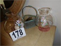 2 Candle Holders and Basket