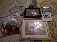 Picture Frames, Jewelry Box, Misc Candles