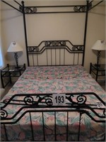 Black Metal Canopy Bed - Double