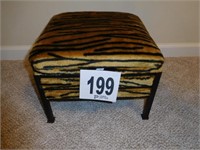 Leopard Patterned Stool, 12” tall